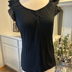 Black flutter sleeve tank GAP